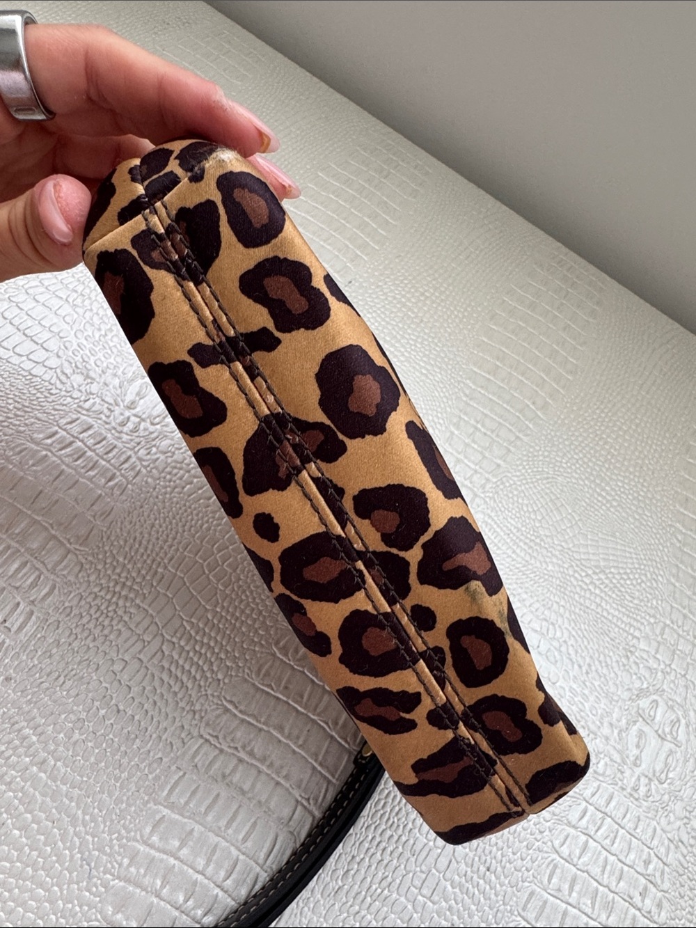 Vintage Coach Leopard Print Kiss-Lock Wristlet Clutch - Picture 5 of 5